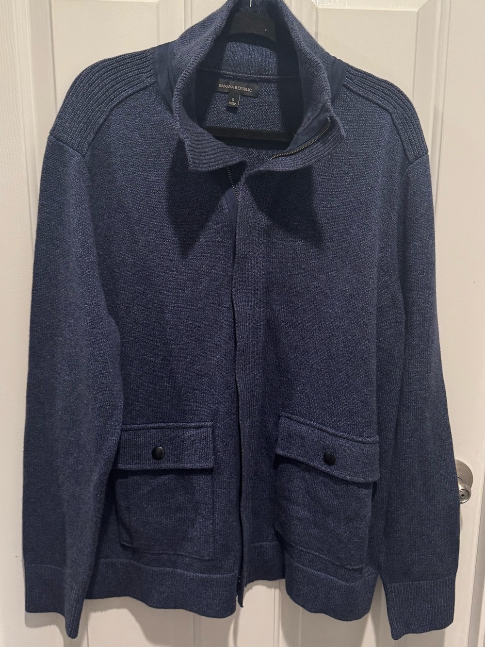 Mens Banana Republic Navy Zip-Up Cardigan Size S